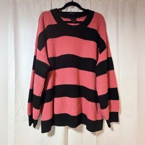 Torrid Pink and Black Striped Sweater